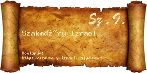 Szakmáry Izrael névjegykártya
